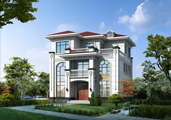 11X10米三層別墅農村自建房設計圖，復式挑空客廳