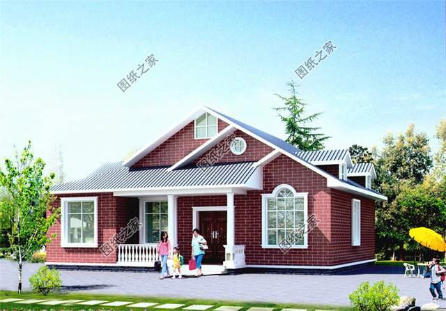 三套舒適又美觀的一層半自建別墅設計圖紙