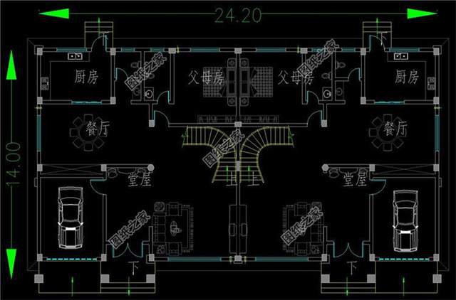多少次的回眸才有這樣一處農(nóng)村兄弟雙拼別墅設(shè)計(jì)圖