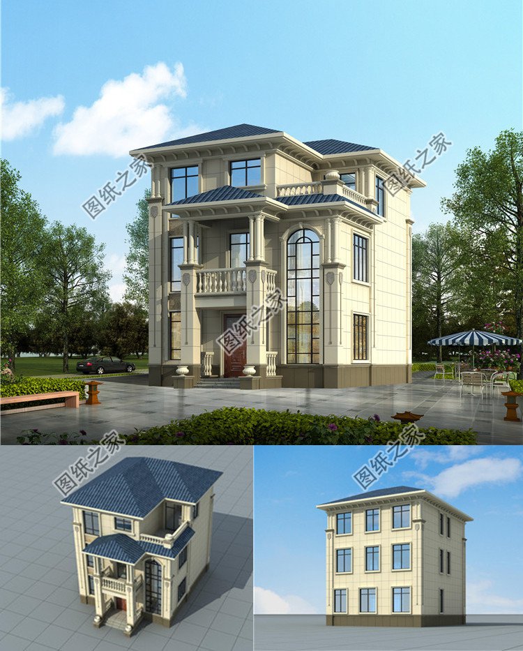 農村自建三層歐式別墅效果圖