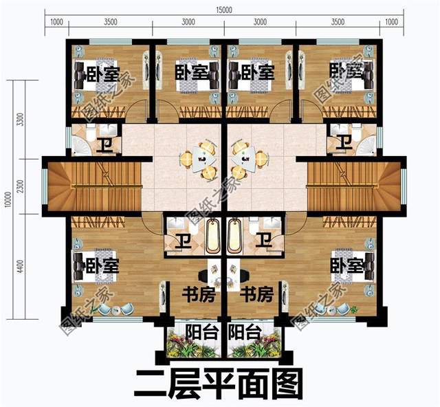 小戶型雙拼別墅自建房，連在一起的雙胞胎
