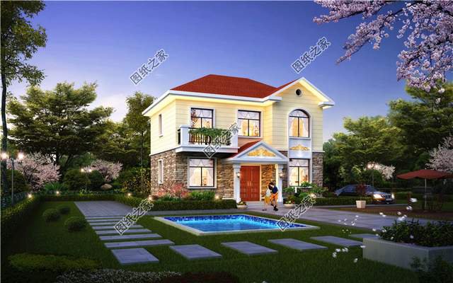 主體造價15萬左右的二層別墅設計圖，簡單中帶著時尚