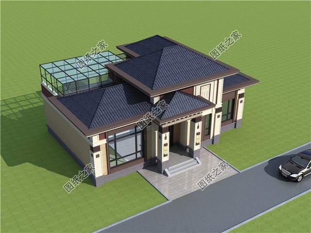 帶陽(yáng)光房的二層別墅設(shè)計(jì)圖，讓我們領(lǐng)略四季春華秋實(shí)