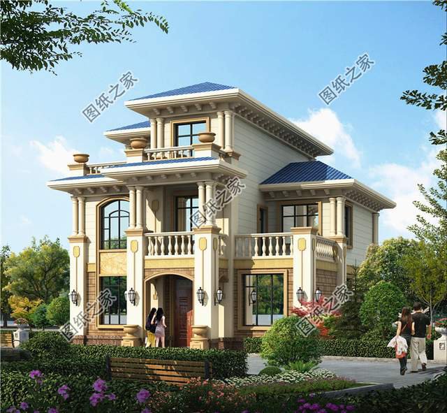 三層歐式風格別墅，大氣羅馬柱，滿滿的入室儀式感