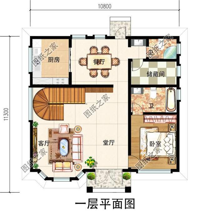 農村二層半自建房設計圖，在大而不俗的露臺上看日出日落