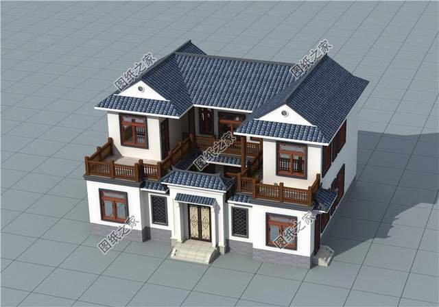 適合農村居住的小戶型新中式二層四合院，世間最美好的風景