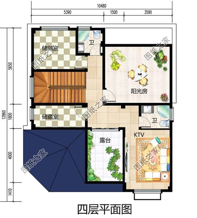 占地130平左右四層樓房設計圖，三代同堂都能住得過來