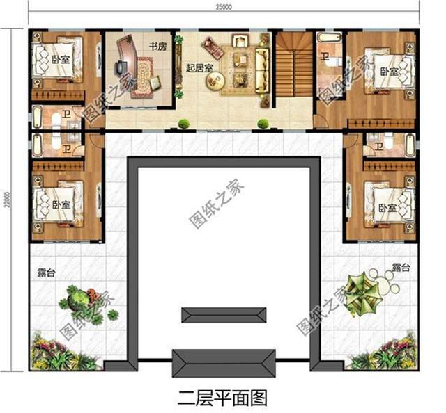 新中式二層四合院帶車庫，彰顯更高端的品質生活