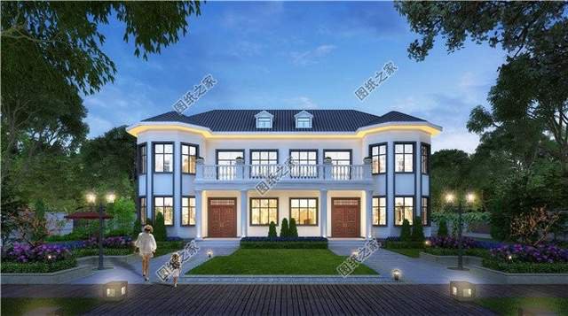 二層雙拼別墅設(shè)計(jì)圖，雙拼別墅不分離，兄弟姐妹感情深