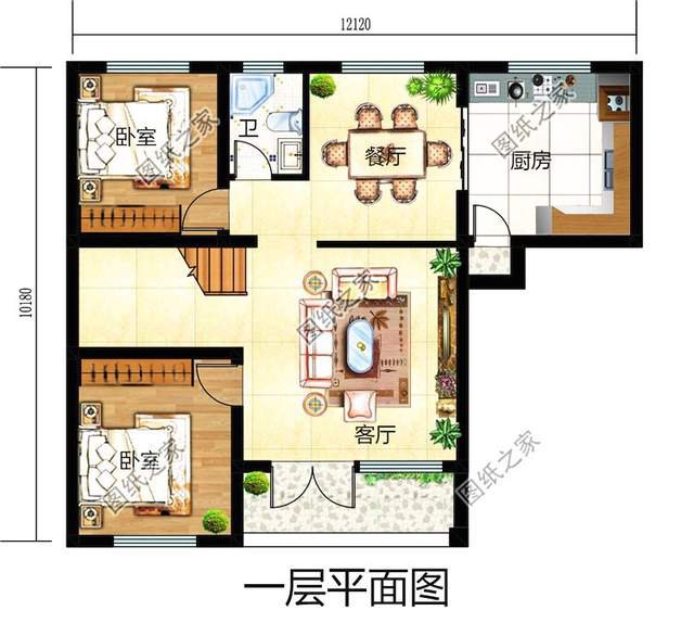 最接地氣的農村二層自建房設計圖，帶配房煙氣裊裊芳香四溢