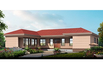 三合院L型一層平房設計圖紙及效果圖，簡約實用