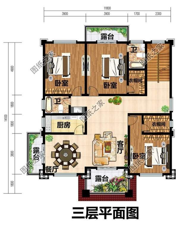 帶陽臺四層別墅，喝茶晾曬兩不誤，生活樂無窮