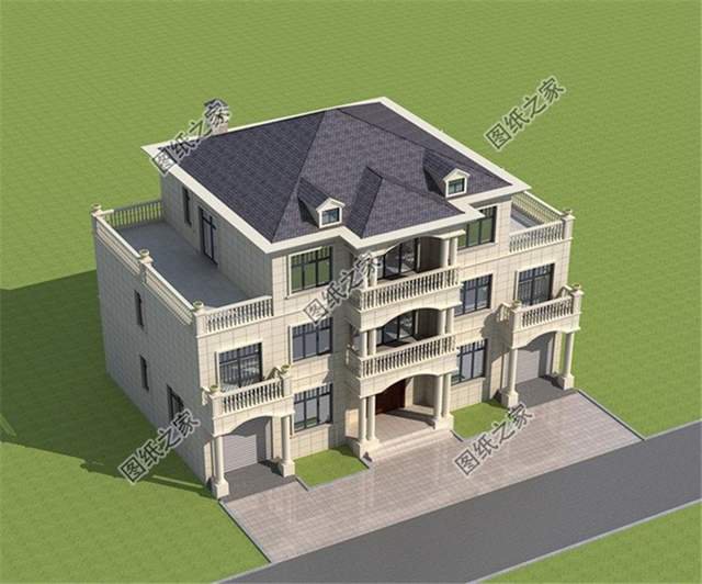 200平左右質感十足的新農村三層別墅設計圖，富貴之氣迎面而來