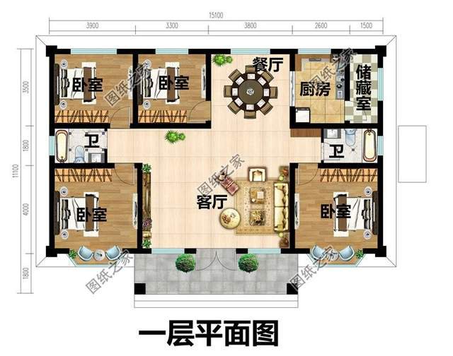 農村一層坡屋頂自建房，造型獨特又精致，一種清新自然之感