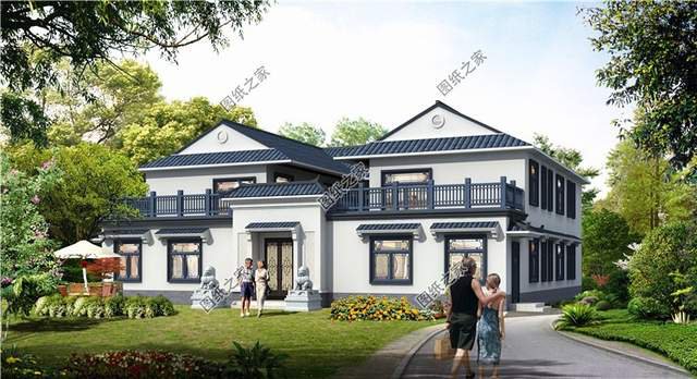 古韻十足的雙拼中式四合院別墅設計圖紙，寓意深遠地傳承建筑