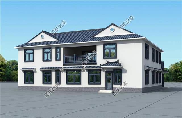 古韻十足的雙拼中式四合院別墅設計圖紙，寓意深遠地傳承建筑