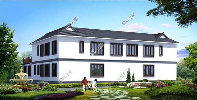 古韻十足的雙拼中式四合院別墅設計圖紙，寓意深遠地傳承建筑