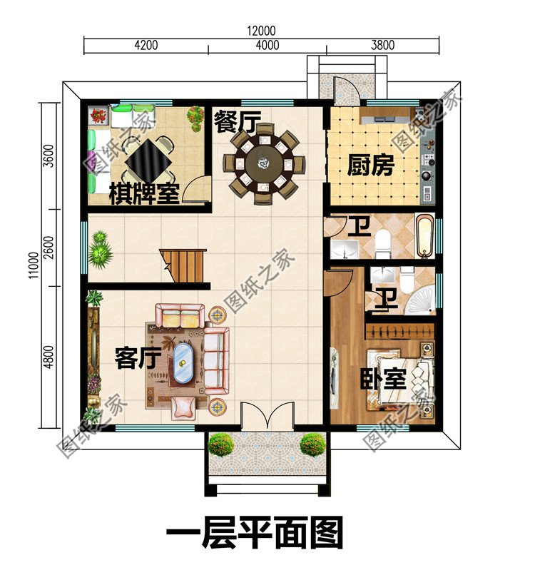 12&times;11米兩層農村建房圖紙