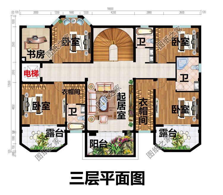 三層歐式獨棟別墅設計圖