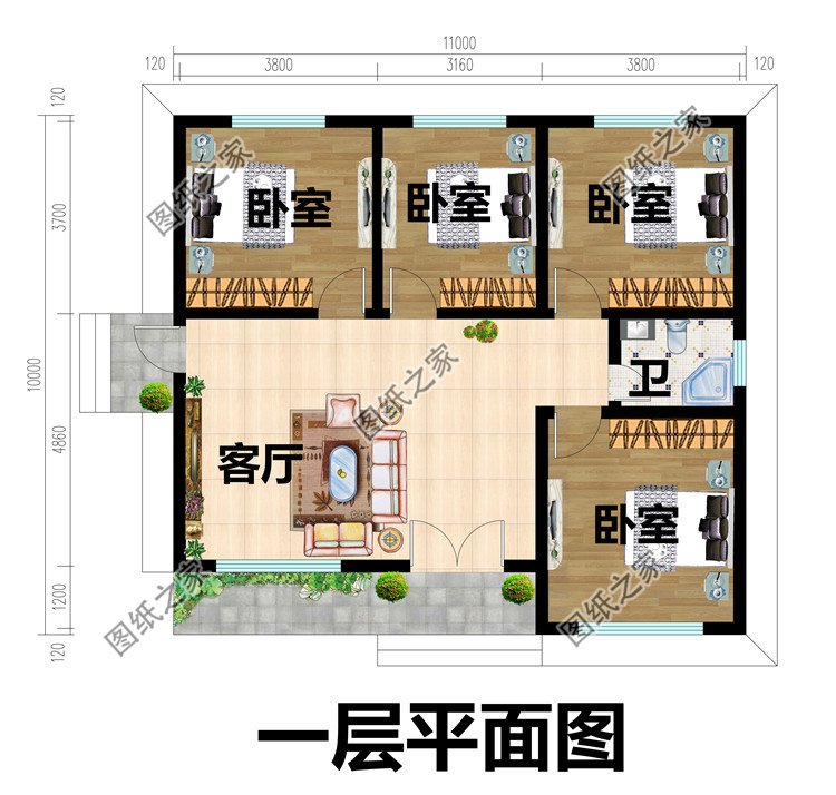 美觀(guān)大氣的一層三間小型農(nóng)村