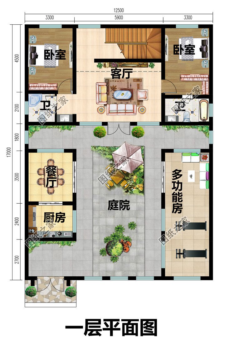一層中式合院別墅設計圖
