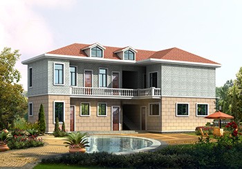 帶門店的L型農村自建房設計圖，異形地基二層樓