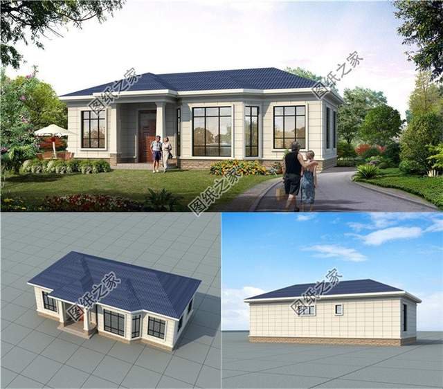 足夠一家四口居住的一層平房戶型設計圖，給家人最好的關懷