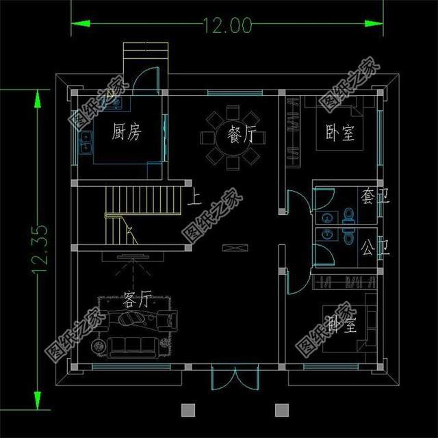 對稱設計二層別墅，講究的外觀，對稱的愜意