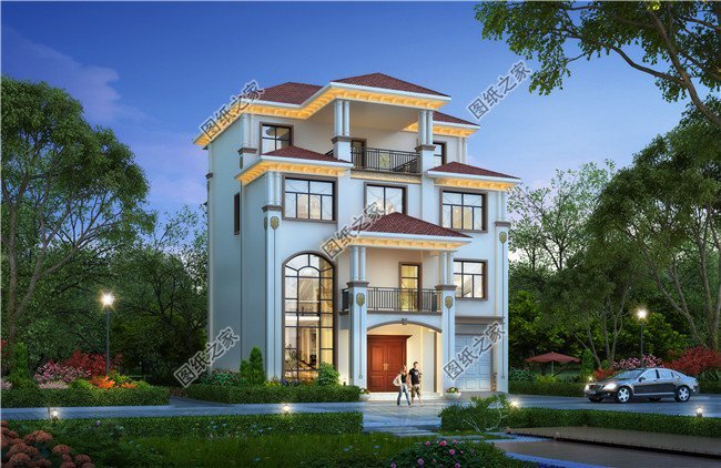 有陽(yáng)臺(tái)四層樓房設(shè)計(jì)圖，生活的美好，賞月的舒適