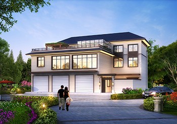 背面不開窗農村三層帶商鋪別墅設計圖紙及效果圖