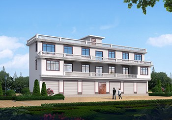 大開間小進(jìn)深帶商鋪三層自建房子設(shè)計圖，一排門面