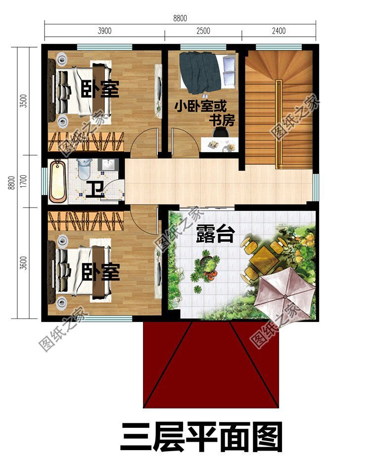 9×9農村別墅效果圖，小而精巧，實用舒適