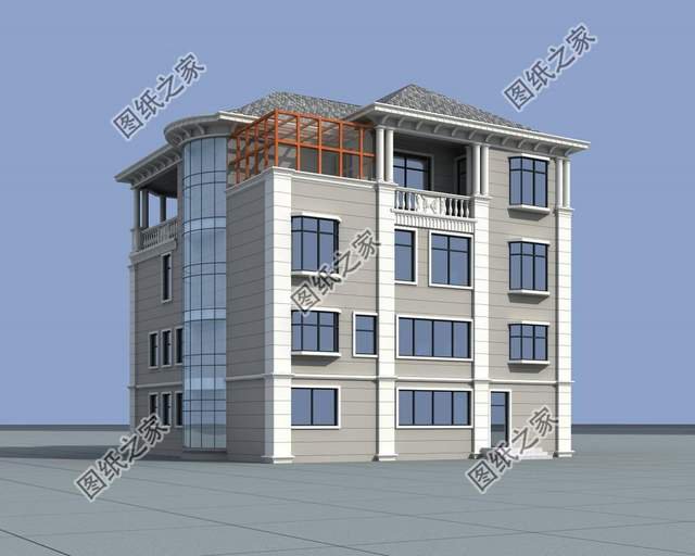 四層帶車庫別墅設計圖，出入方便還大氣