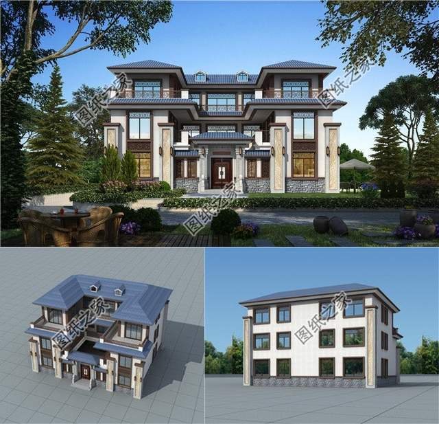 左右對稱的美，三層別墅的大氣舒適實用