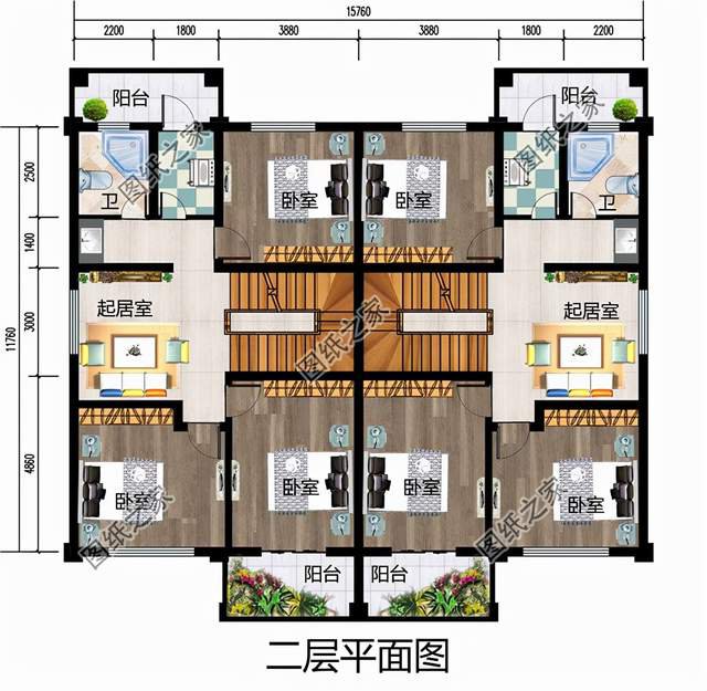 帶仿石瓷磚的雙拼，美觀安全，環保親民