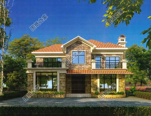 帶仿石瓷磚的二層，美觀又環(huán)保，價(jià)格還親民