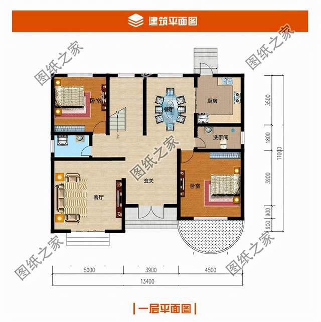 帶仿石瓷磚的二層，美觀又環(huán)保，價(jià)格還親民