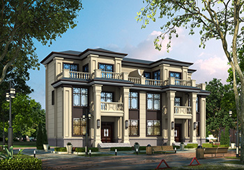 農(nóng)村三層雙拼別墅設(shè)計(jì)圖，兄弟建房開間20米，單戶80平方