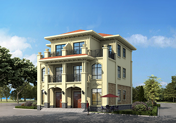 農村三層兩戶雙拼自建別墅設計圖，倆戶140平方米