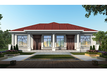 農(nóng)村兄弟合建一層雙拼房別墅圖，對(duì)稱設(shè)計(jì)，工整大方！