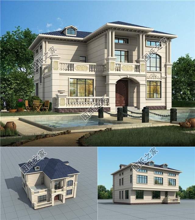 帶浮雕的農村自建二層別墅，高端又不浮夸，極具設計感