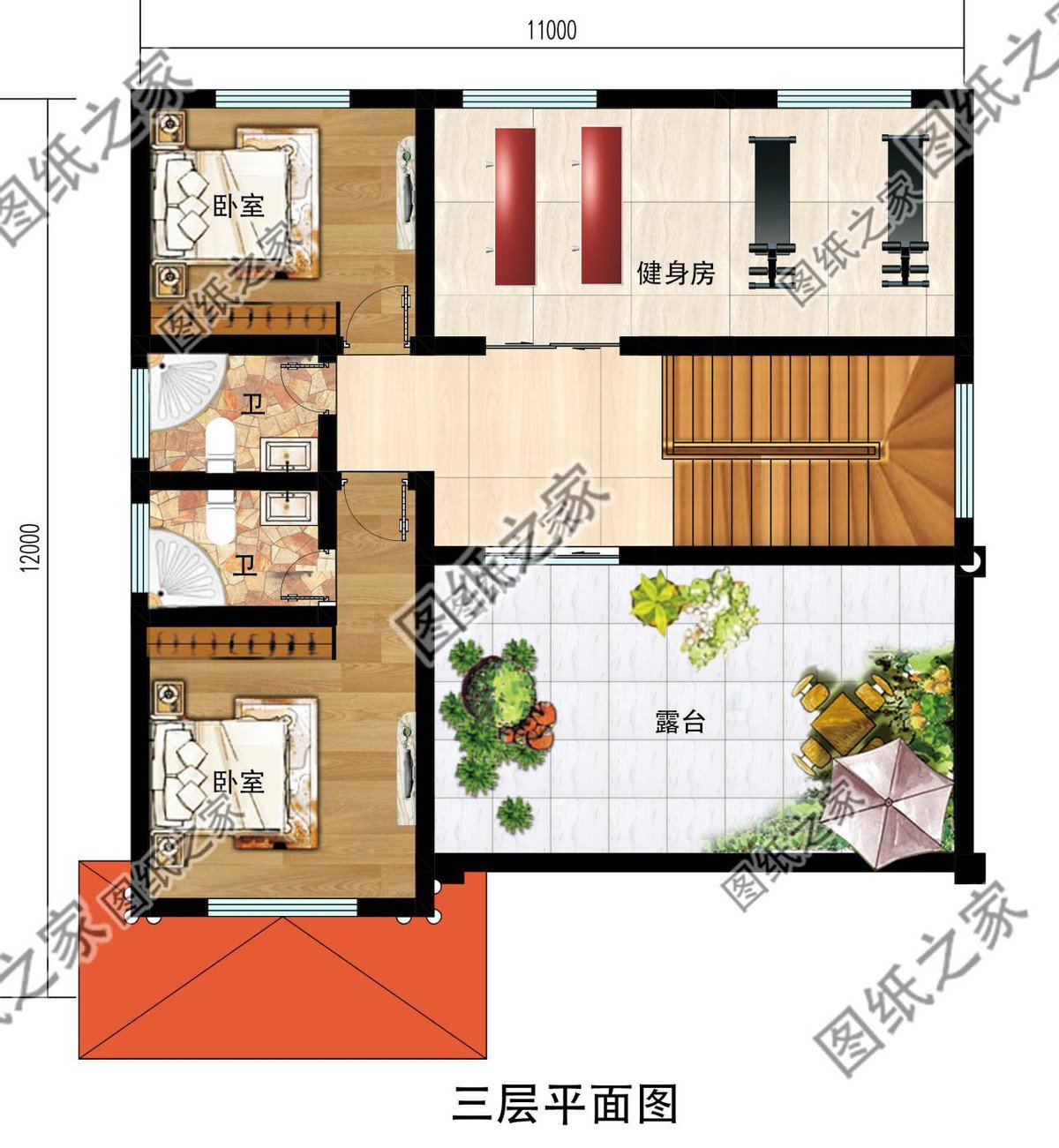 帶浮雕的農村自建三層別墅，金色浮雕是歷久不衰的美