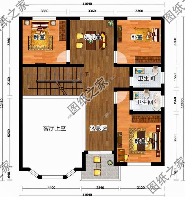 3款最新復式二層農村自建別墅，空中疊墅挑高客廳盡顯奢華氣質