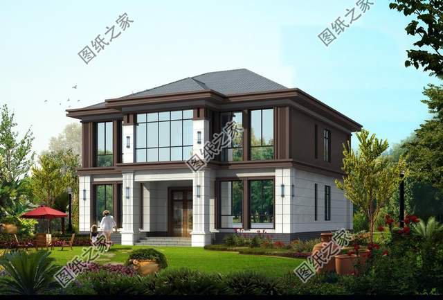 三款農村三間二層別墅，左右對稱設計看著就舒服