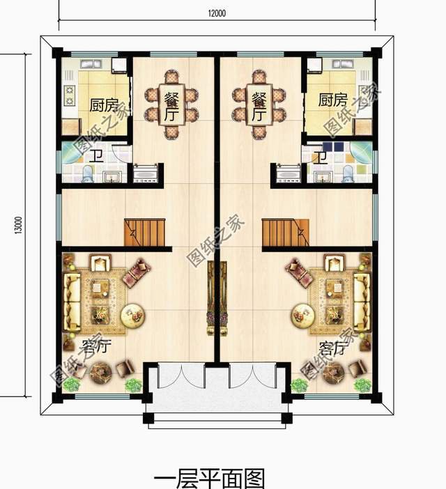 農(nóng)村三層雙拼別墅，家里有哥倆兒怎么建房，雙拼三層別墅幫解決