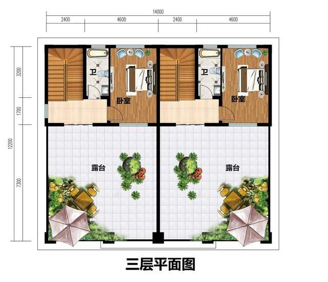 農村一層帶庭院三合院自建房，粉墻黛瓦，實用又美觀