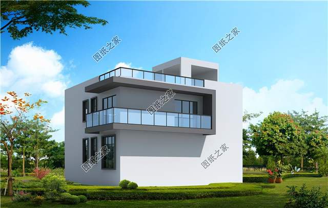 現代風二層自建別墅，帶有露臺更具幸福感