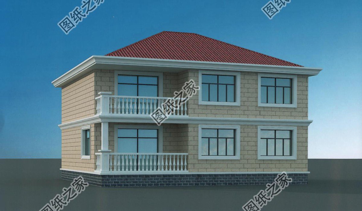 兩層歐式風(fēng)格別墅，大氣落地窗，窗明幾凈，陽光正好