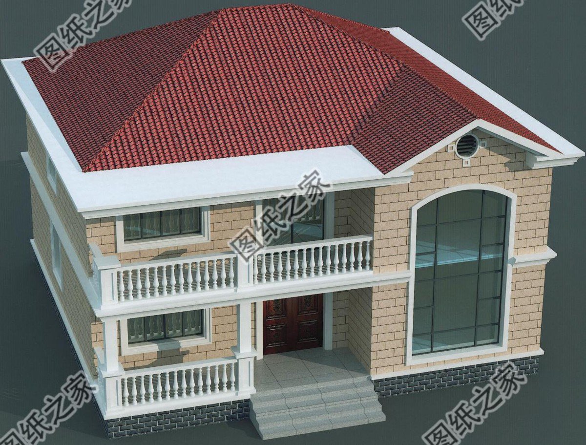 兩層歐式風(fēng)格別墅，大氣落地窗，窗明幾凈，陽光正好