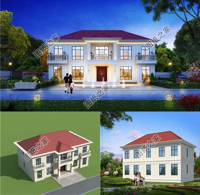 農村雙拼兄弟別墅設計圖紙，江山一起打，房子一起建，延續輝煌